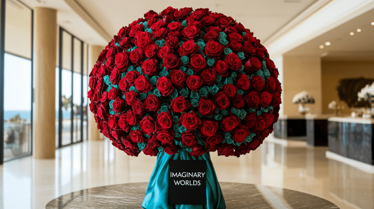 Unlocking the Symbolic Language of Eternal Love: The Red and Teal Ramo Buchon Bouquet - Imaginary Worlds