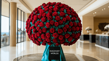 Unlocking the Symbolic Language of Eternal Love: The Red and Teal Ramo Buchon Bouquet - Imaginary Worlds