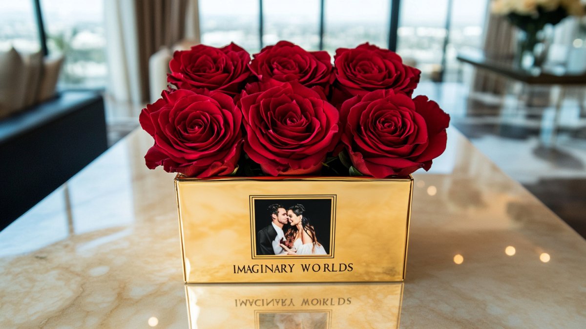 Customized Infinity Roses with Photo Boxes - Imaginary Worlds