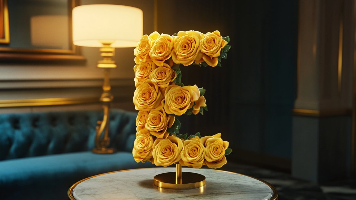 Letter E Rose Lamp Collection