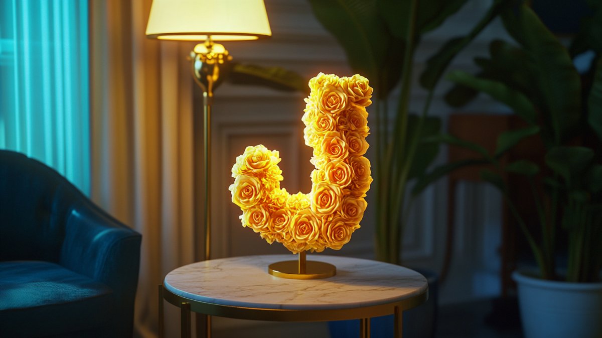 Letter J Rose Lamp Collection