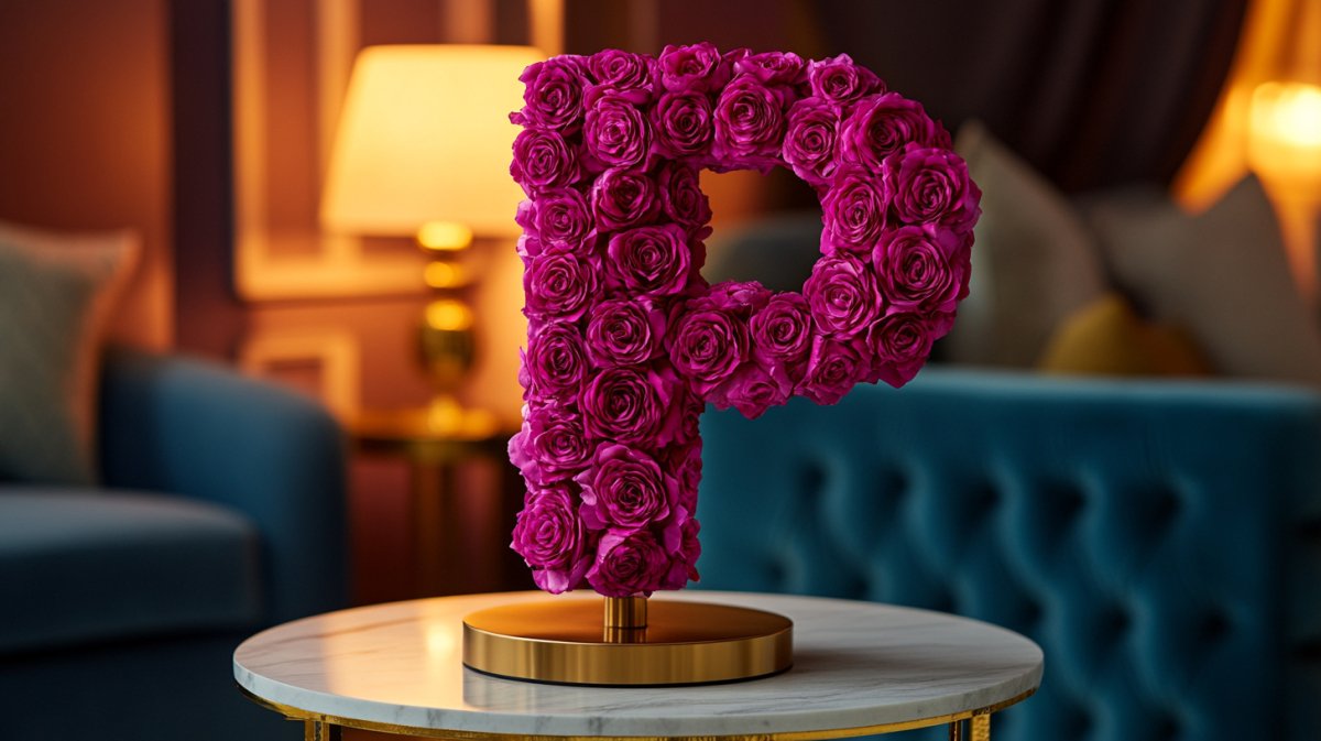 Letter P Rose Lamp Collection