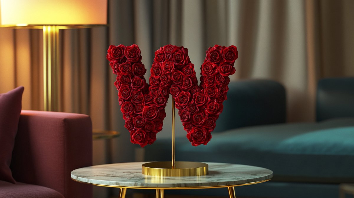 Letter W Rose Lamp Collection - Imaginary Worlds