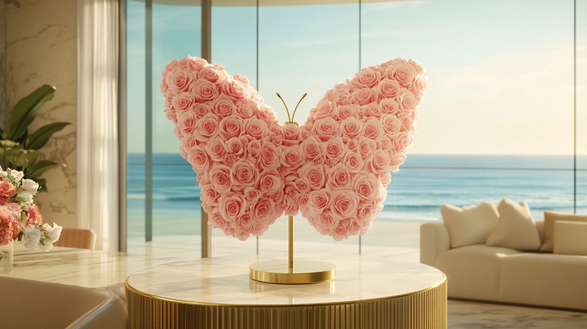 Radiant Elegance Single Rose Butterfly Lamps - Imaginary Worlds