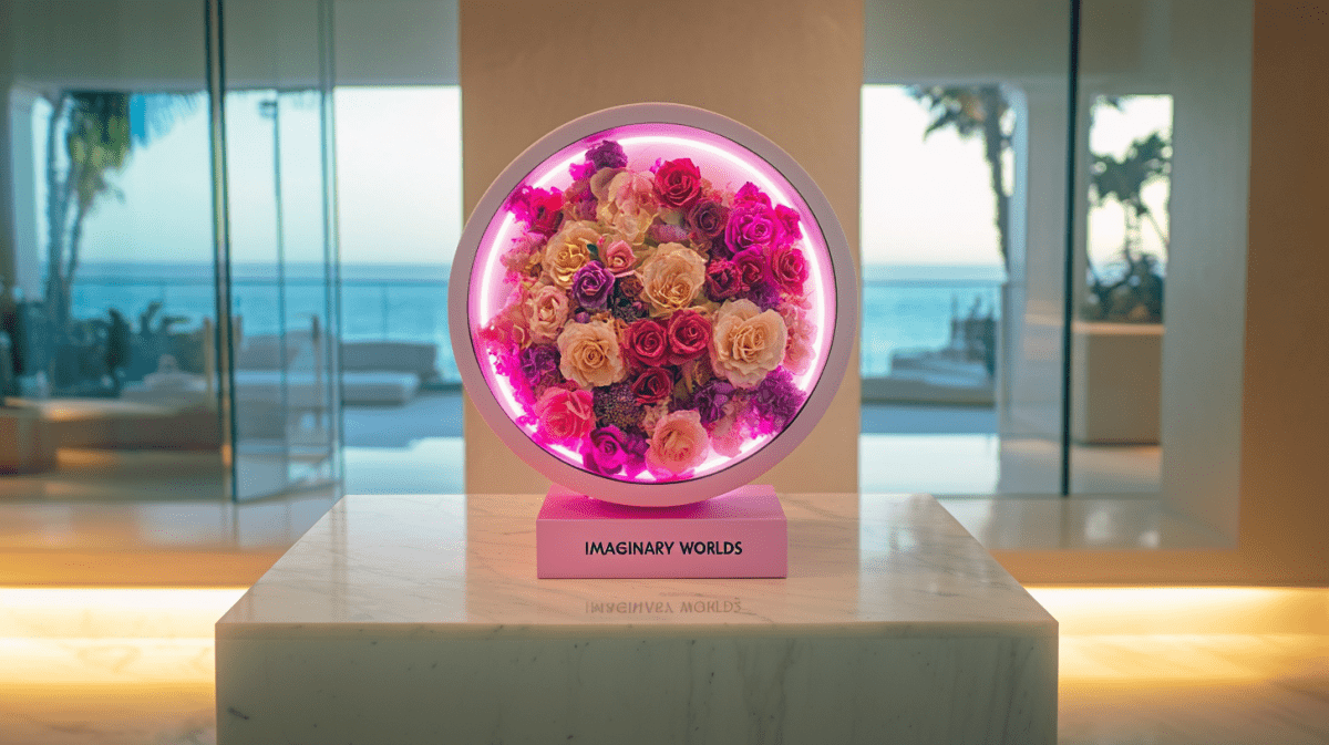 Rose and Hydrangea Round Flower Lamp Collection - Imaginary Worlds