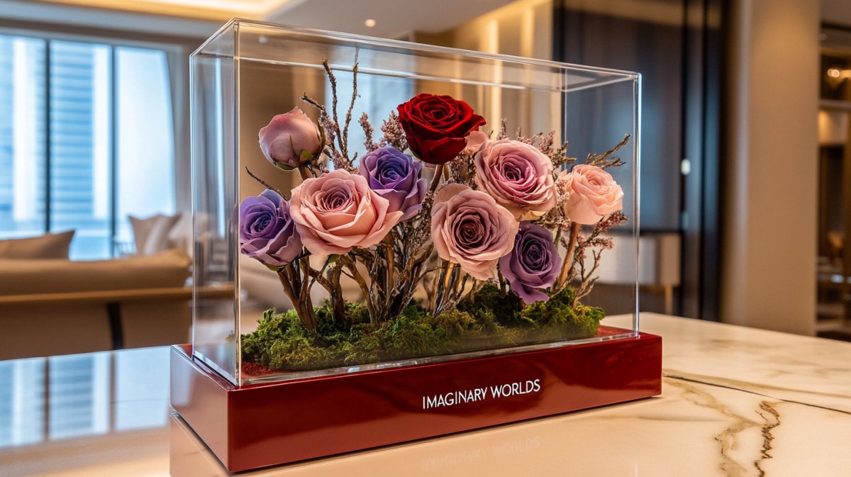 Rose Arrangements in Acrylic Box - Imaginary Worlds