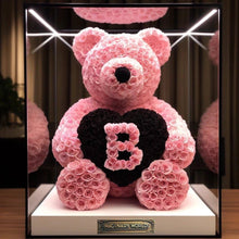 33.5-inch Custom Monogram Heart Rose Bear - Imaginary Worlds
