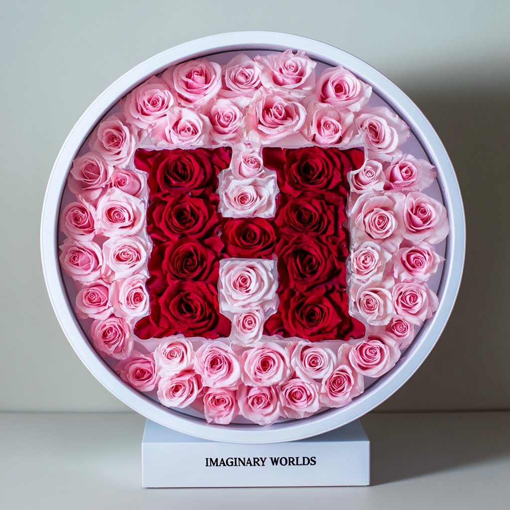 Alphabet Customized Hot Pink and Pink Rose Lamp - Imaginary Worlds