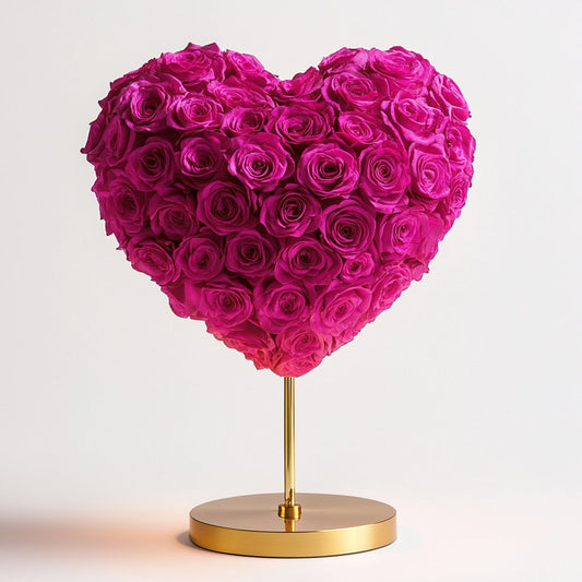 Aphrodite and Ares Magenta Rose Heart Lamp - Imaginary Worlds