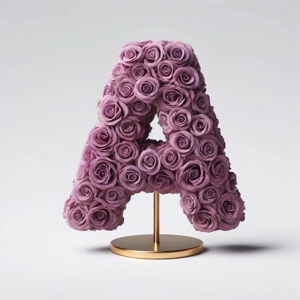 Aphrodite Purple Rose Letter A Lamp - Imaginary Worlds