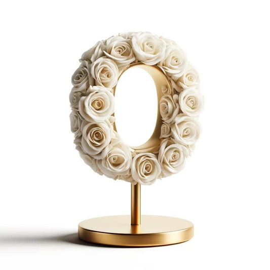 Aphrodite White Rose Letter O Lamp - Imaginary Worlds