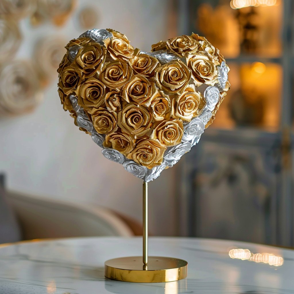 Apollo and Athena Mixed Rose Heart Lamp - Imaginary Worlds