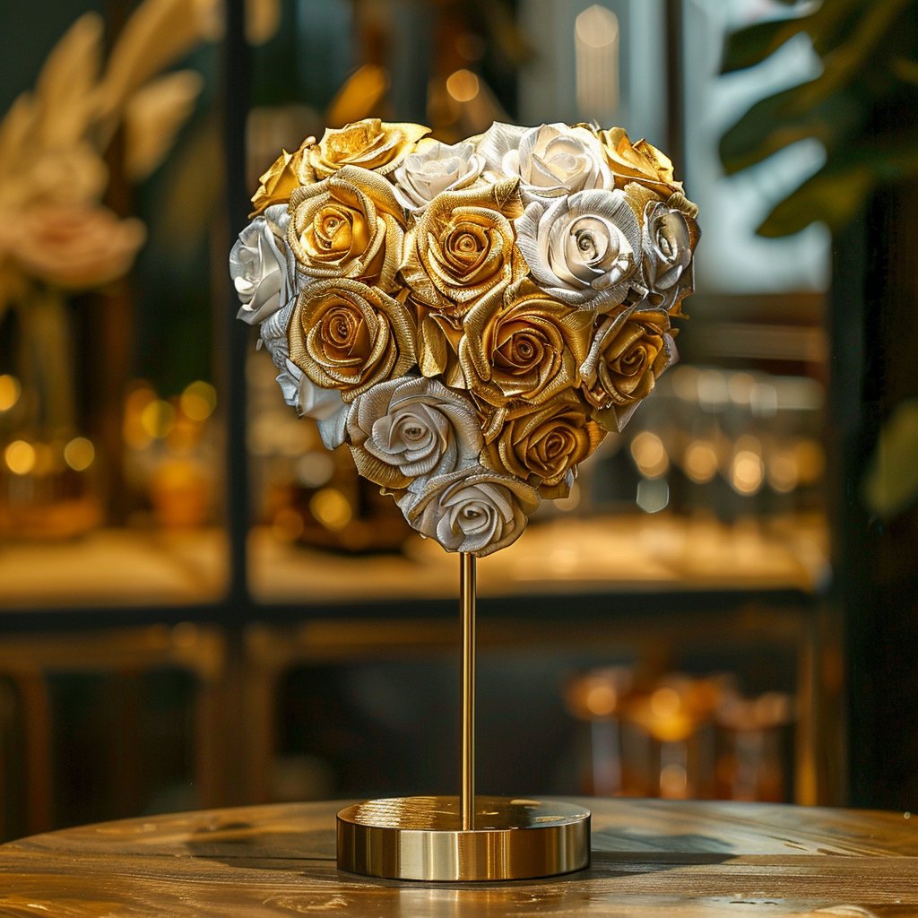 Apollo and Athena Mixed Rose Heart Lamp - Imaginary Worlds