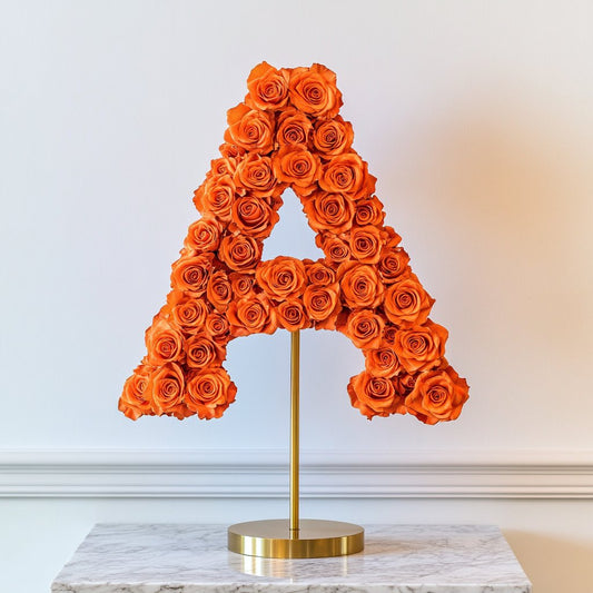 Apollo Orange Rose Letter A Lamp - Imaginary Worlds