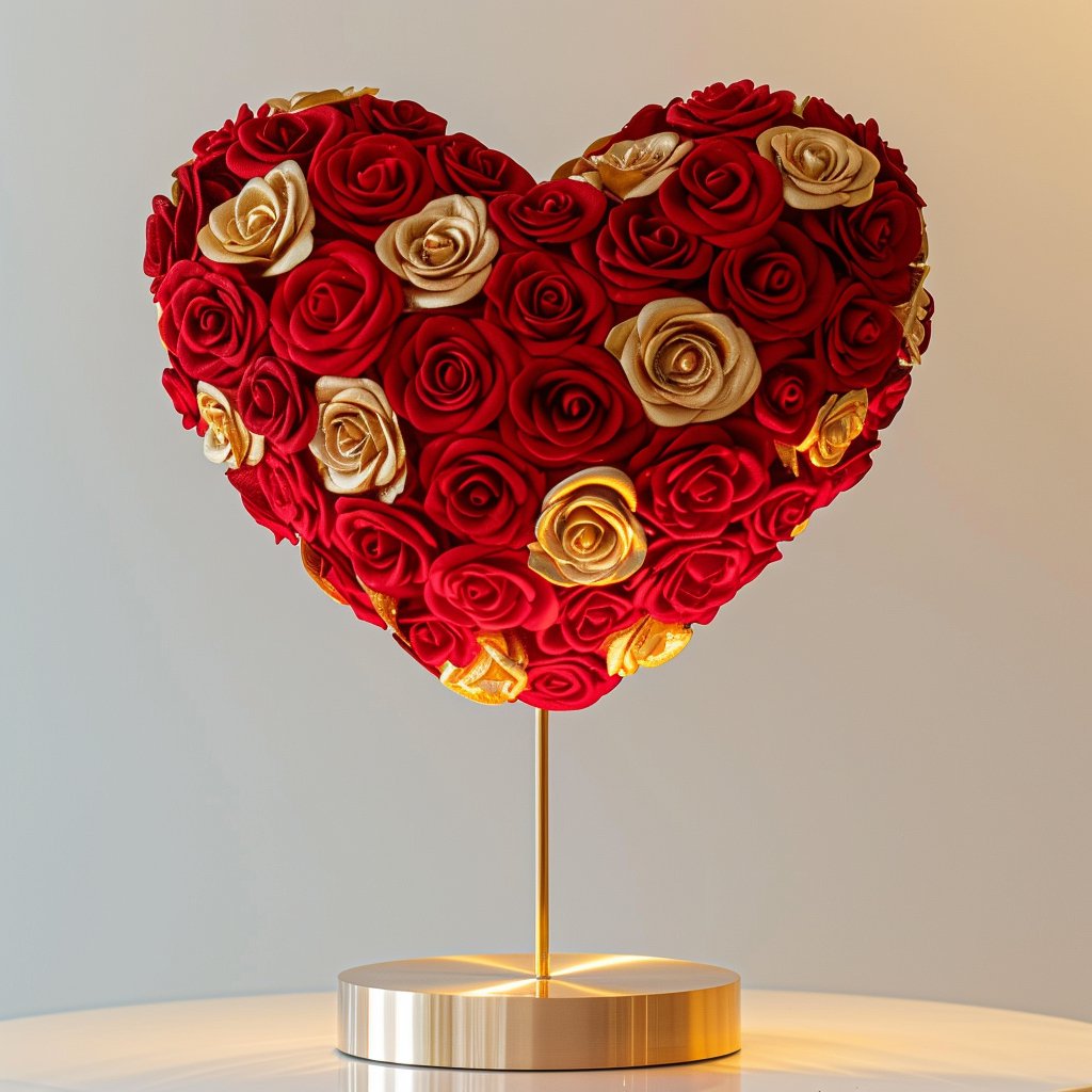 Ares and Aphrodite Mixed Rose Heart Lamp - Imaginary Worlds