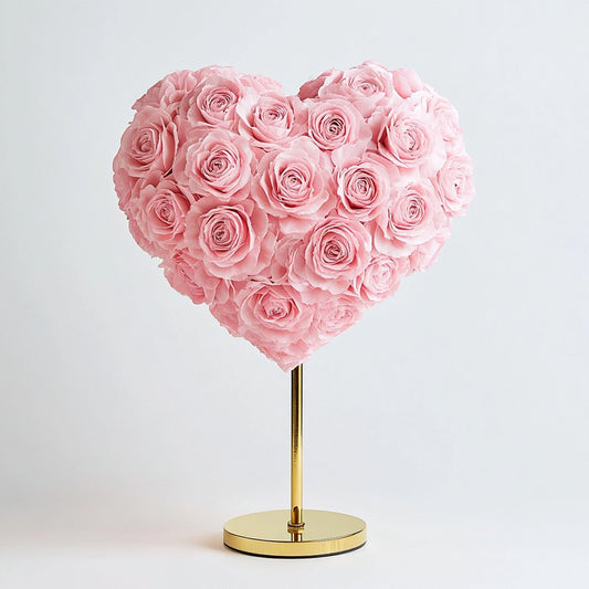 Ariel and Eric Pink Rose Heart Lamp - Imaginary Worlds