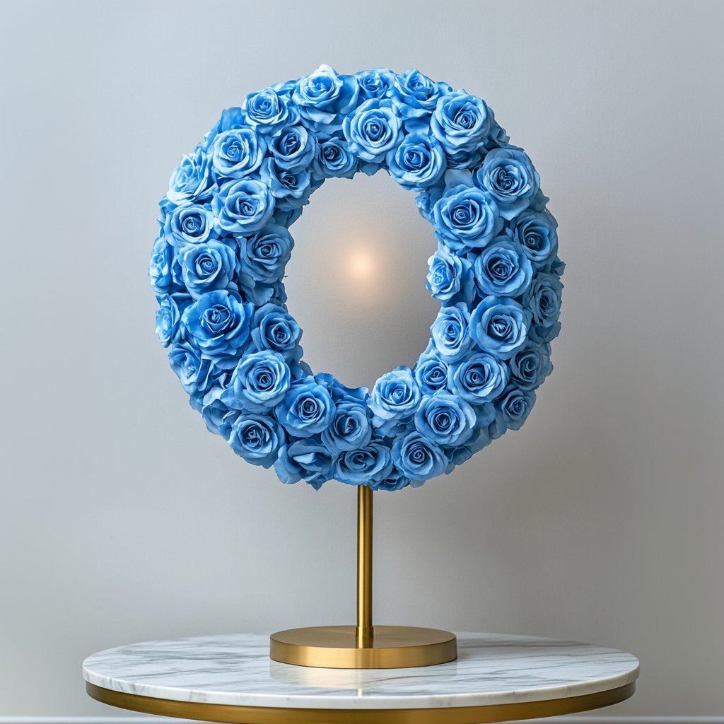 Artemis Blue Rose Letter O Lamp - Imaginary Worlds