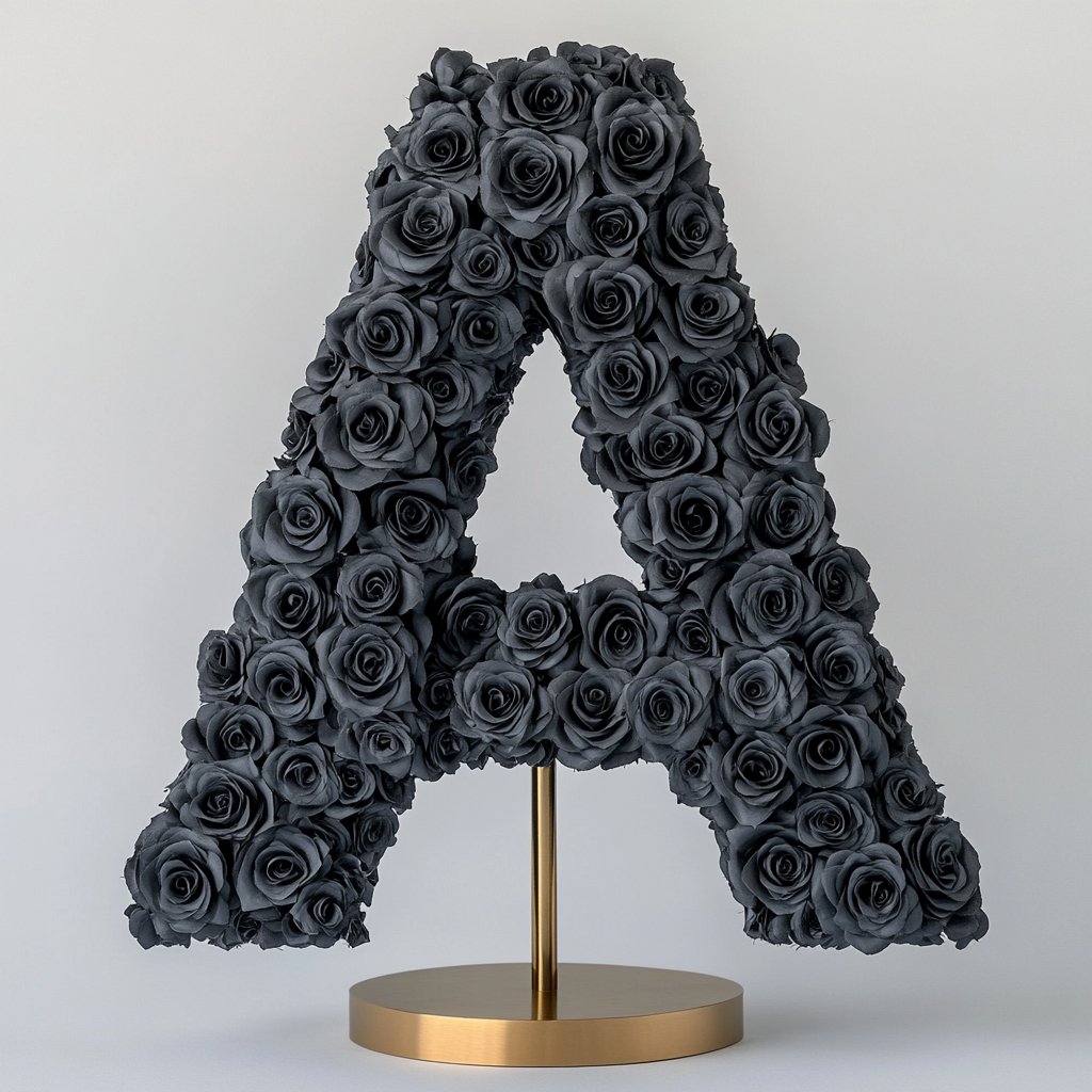 Athena Black Rose Letter A Lamp - Imaginary Worlds