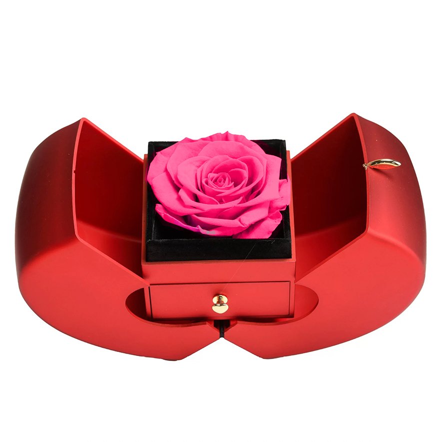 Athena's Red Apple Eternal Love Gift Box with Magenta Rose - Imaginary Worlds