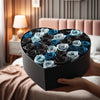 Azure Elegance Roses in Heart-Shaped Black Box - Imaginary Worlds