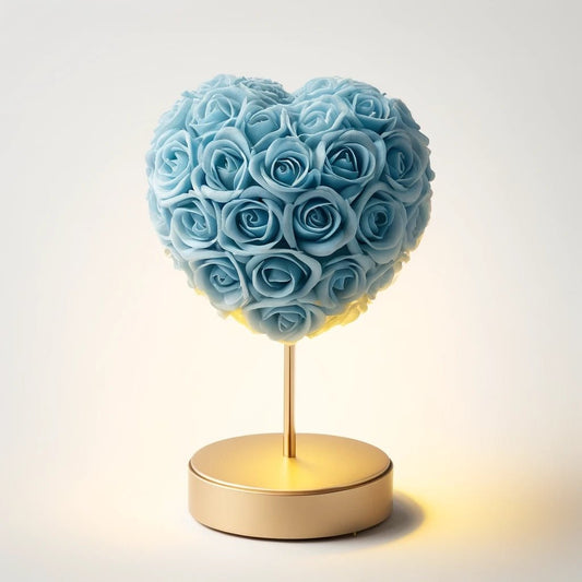 Baby Blue Rose Heart Lamp - Imaginary Worlds