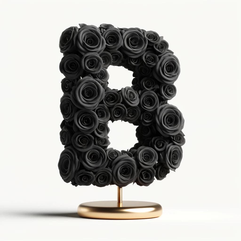 Bia Black Rose Letter B Lamp - Imaginary Worlds