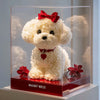 Bichon Frise Floral Art with Red Bow and Roses - Imaginary Worlds