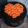 Black Ramo Buchon with Orange Rose Heart - Imaginary Worlds