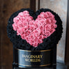 Black Ramo Buchon with Pink Rose Heart - Imaginary Worlds