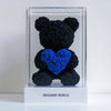 Black Rose Bear with Blue Roses Heart - Imaginary Worlds