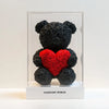 Black Rose Bear with Red Roses Heart - Imaginary Worlds