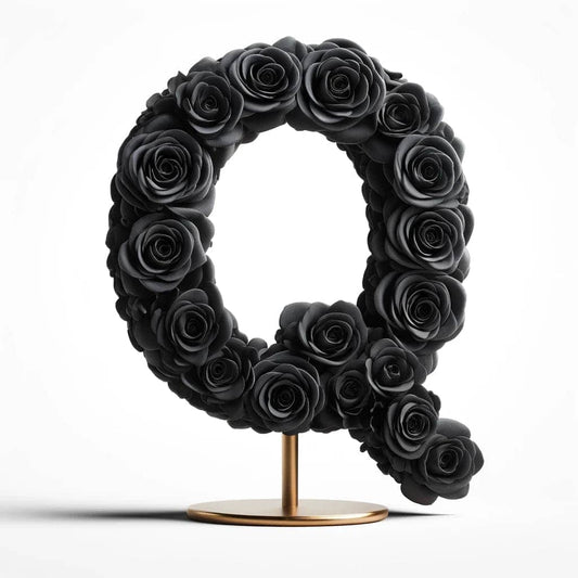 Black Rose Eternal Letter Q Lamp - Imaginary Worlds