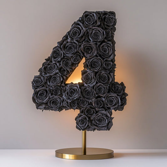 Black Rose Eternal Number 4 Lamp - Imaginary Worlds