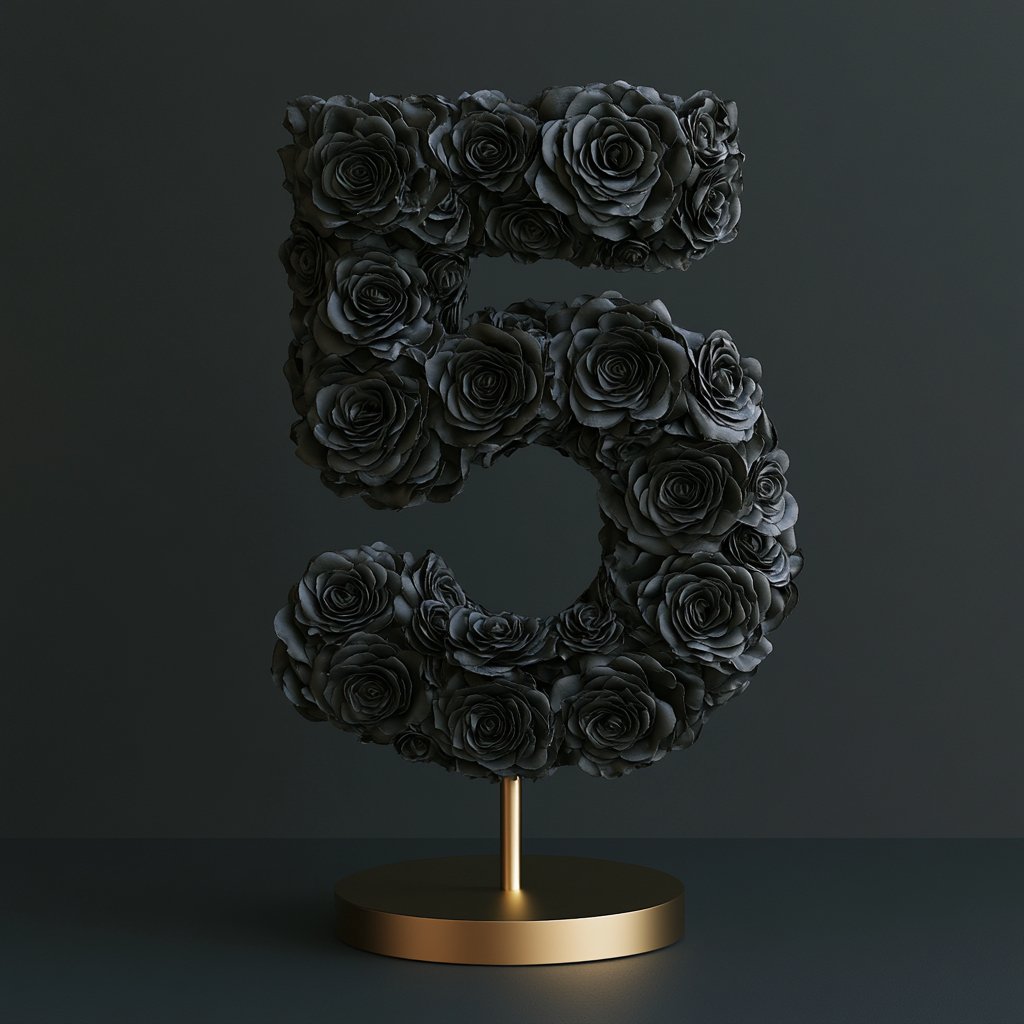 Black Rose Eternal Number 5 Lamp - Imaginary Worlds