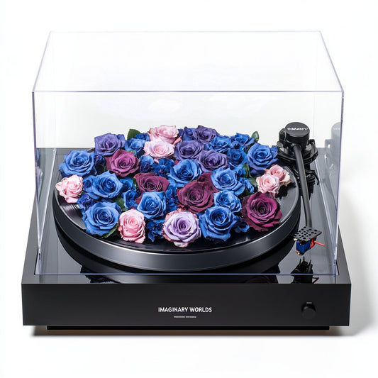 Blue and Purple Rose Vinyl Speaker - Imaginary Worlds