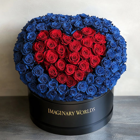 Blue Ramo Buchon with Red Rose Heart - Imaginary Worlds