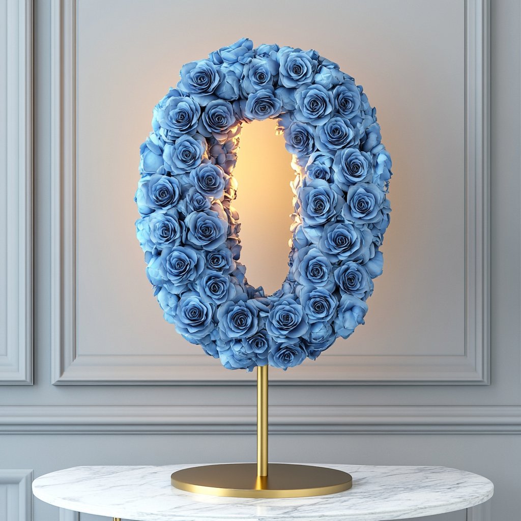 Blue Rose Eternal Number 0 Lamp - Imaginary Worlds