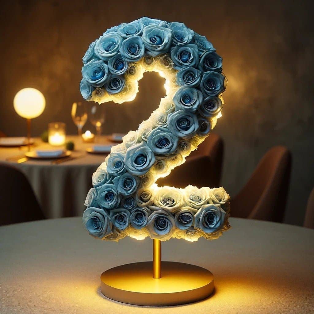 Blue Rose Eternal Number 2 Lamp - Imaginary Worlds