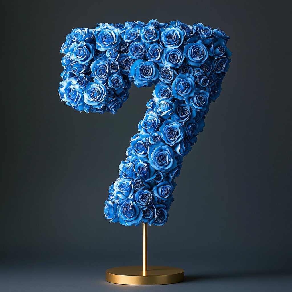 Blue Rose Eternal Number 7 Lamp - Imaginary Worlds