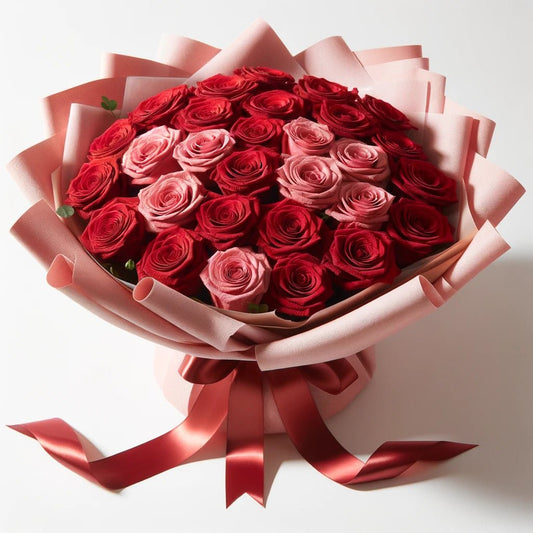 Blushing Romance Flower Bouquet - Imaginary Worlds