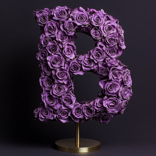 Boreas Purple Rose Letter B Lamp - Imaginary Worlds