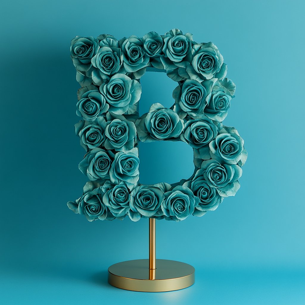 Brizo Teal Rose Letter B Lamp - Imaginary Worlds