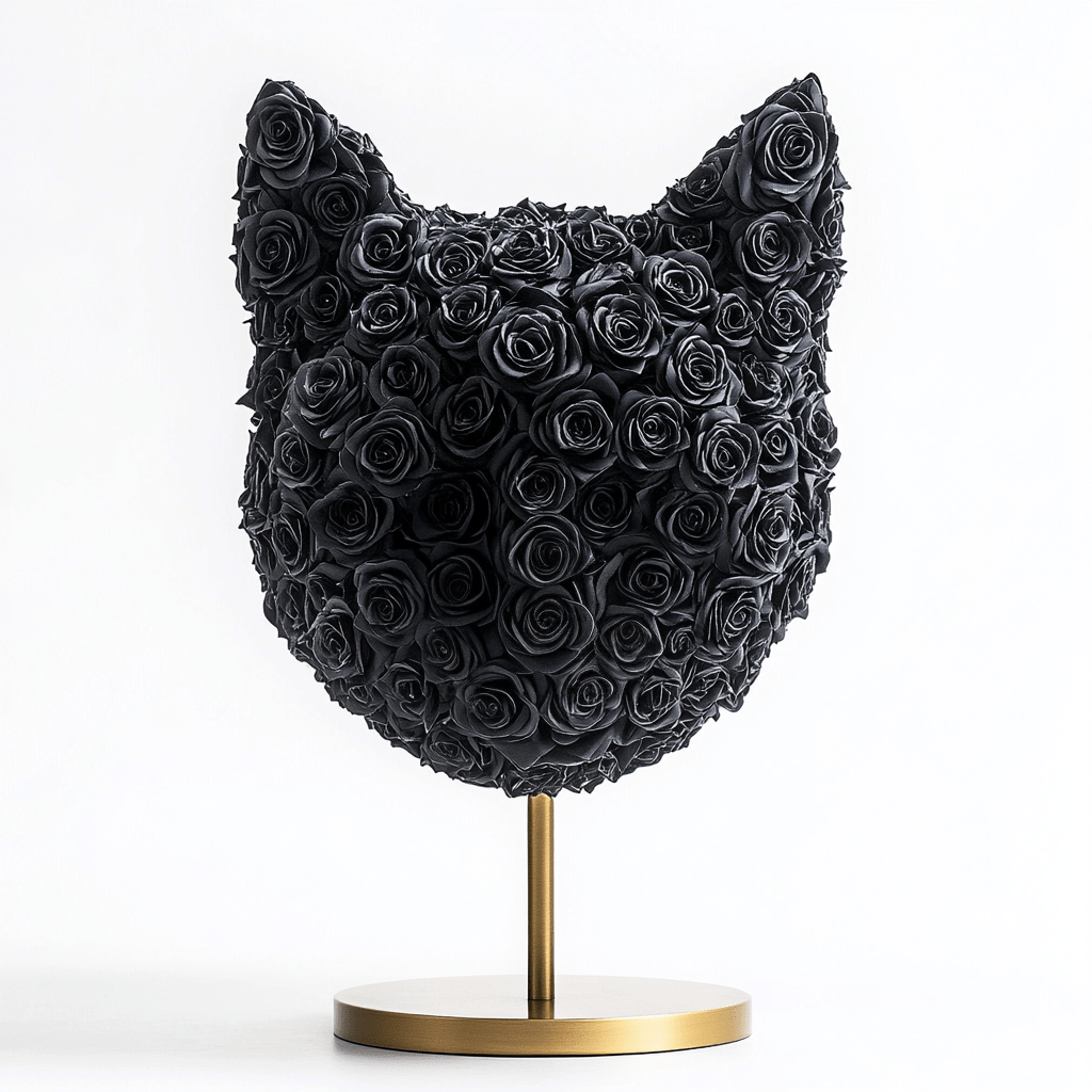 Cat's Meow Black Roses Lamp - Imaginary Worlds