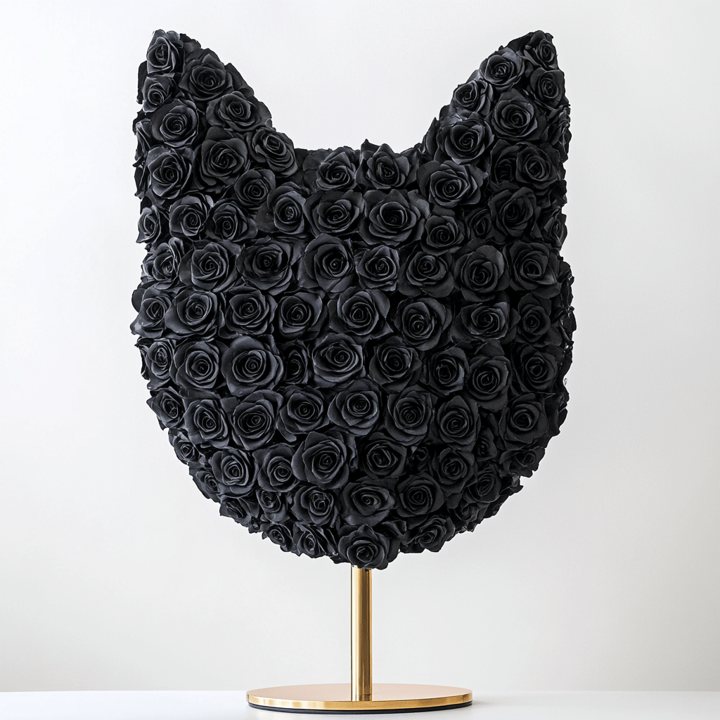 Cat's Meow Black Roses Lamp - Imaginary Worlds