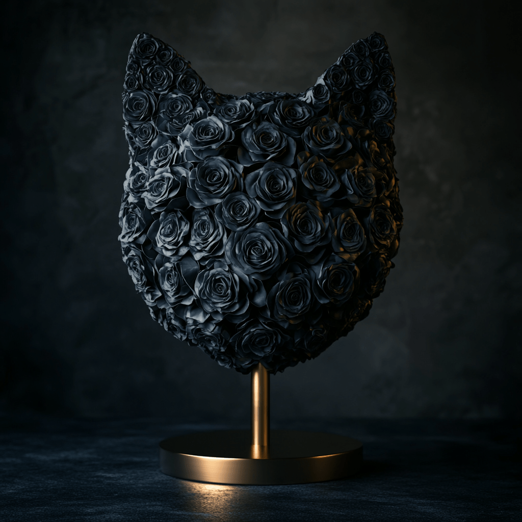 Cat's Meow Black Roses Lamp - Imaginary Worlds