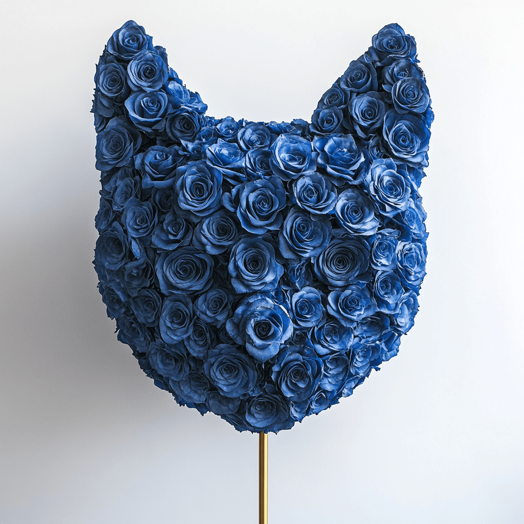 Cat's Meow Blue Roses Lamp - Imaginary Worlds