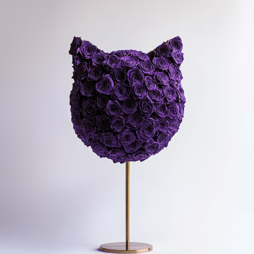 Cat's Meow Purple Roses Lamp - Imaginary Worlds