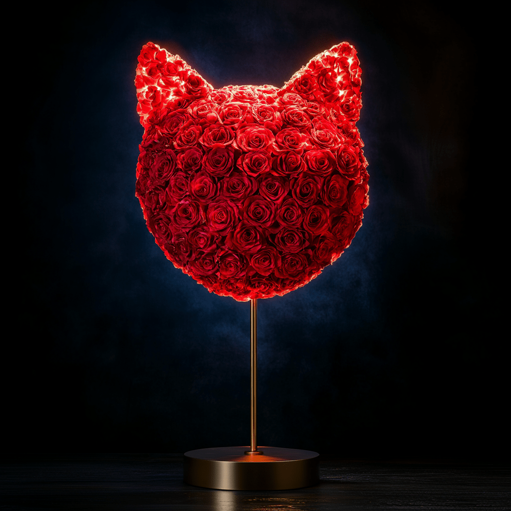 Cat's Meow Red Roses Lamp - Imaginary Worlds