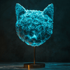 Cat's Meow Teal Roses Lamp - Imaginary Worlds