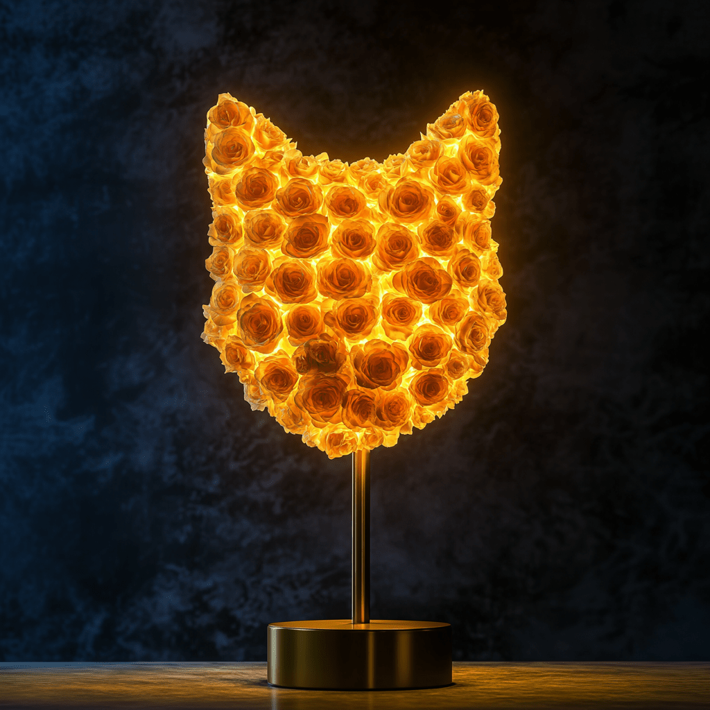 Cat's Meow Yellow Roses Lamp - Imaginary Worlds